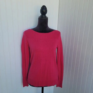 GAP For GOOD Sweater Womens Hot Pink Stretch Long Sleeve Cotton Boat Neck Sz XS